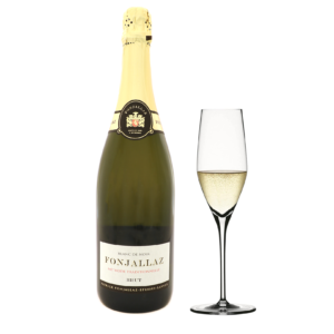 Bottle of sparkling champagne from Lavaux sparkling wine White of Clos de la République Domaine de Patrick Fonjallaz