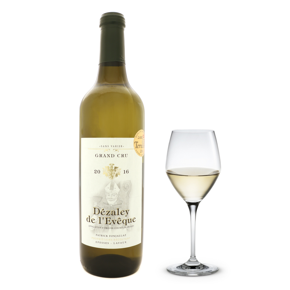 Bouteille de vin blanc de Lavaux Dézaley de l'Evêque Grand Cru Epesses du Clos de la République Domaine de Patrick Fonjallaz