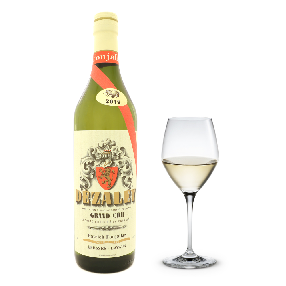 Bouteille de vin blanc suisse de Lavaux Dézaley Grand Cru Epesses du Clos de la République Domaine de Patrick Fonjallaz